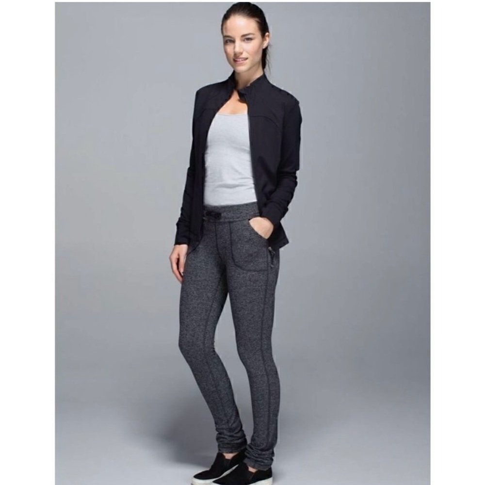 Lululemon Skinny Will Pants Gray Herringbone Size 8
